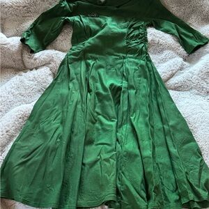 Unique Vintage Classic Green Midi Dress